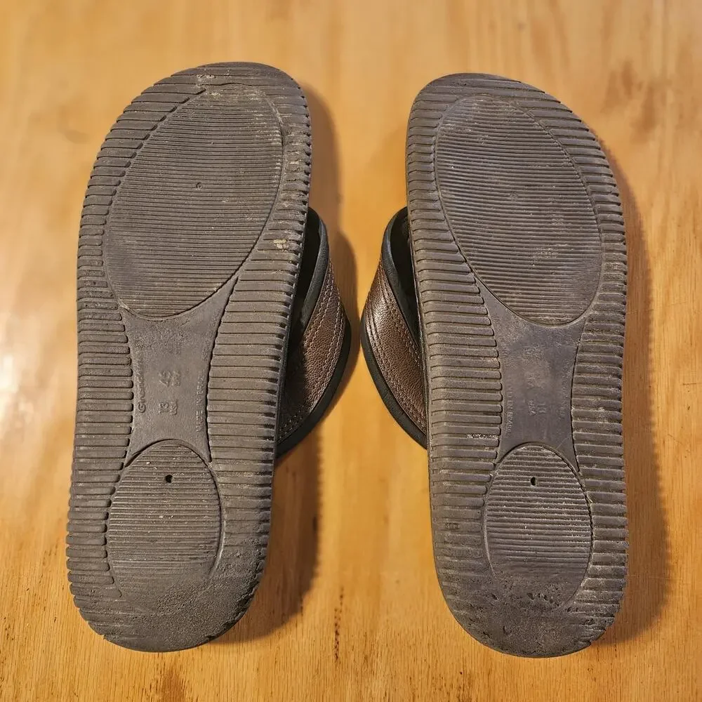 Zodiac American Original Sandals Mens Size 13‎ Brown Black Flip Flop Thong